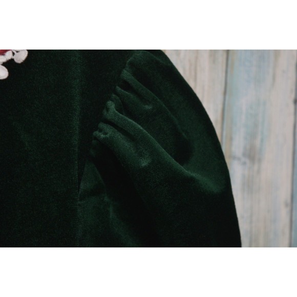Vintage Bonnie Jean Green Velvet Layered Dress Size 4 Toddler - Picture 8 of 12